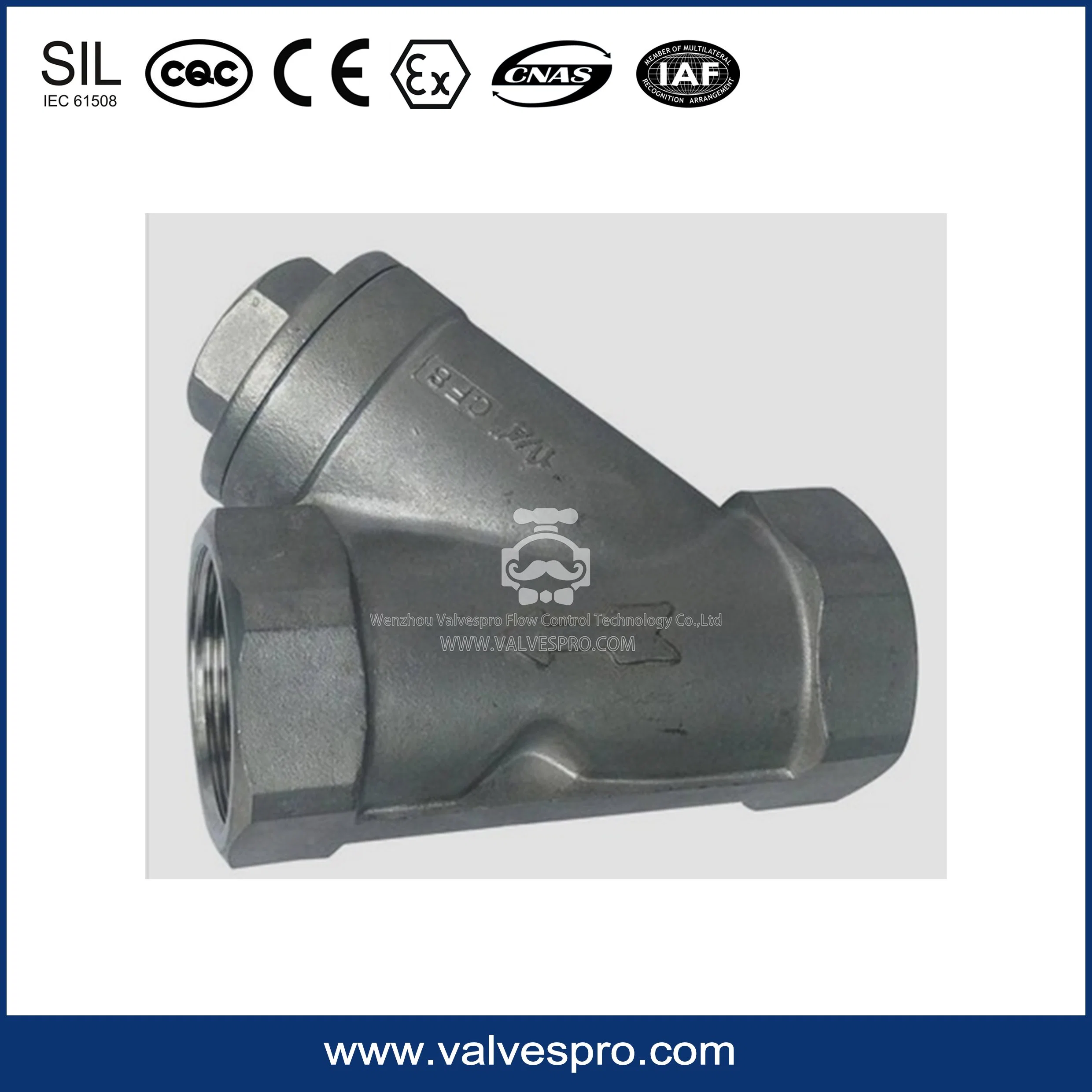 Y Type Check Valve Soft Sealing Check Valve Thread End