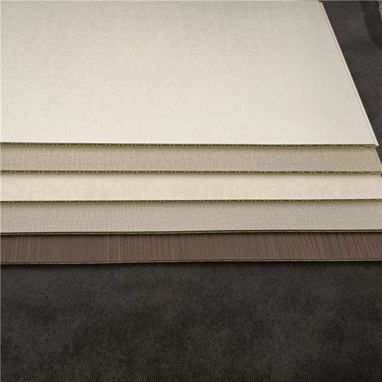 Cloth Linen Pattern Bamboo Fiber Integrated WPC Wall Panel for Indoor Decoration