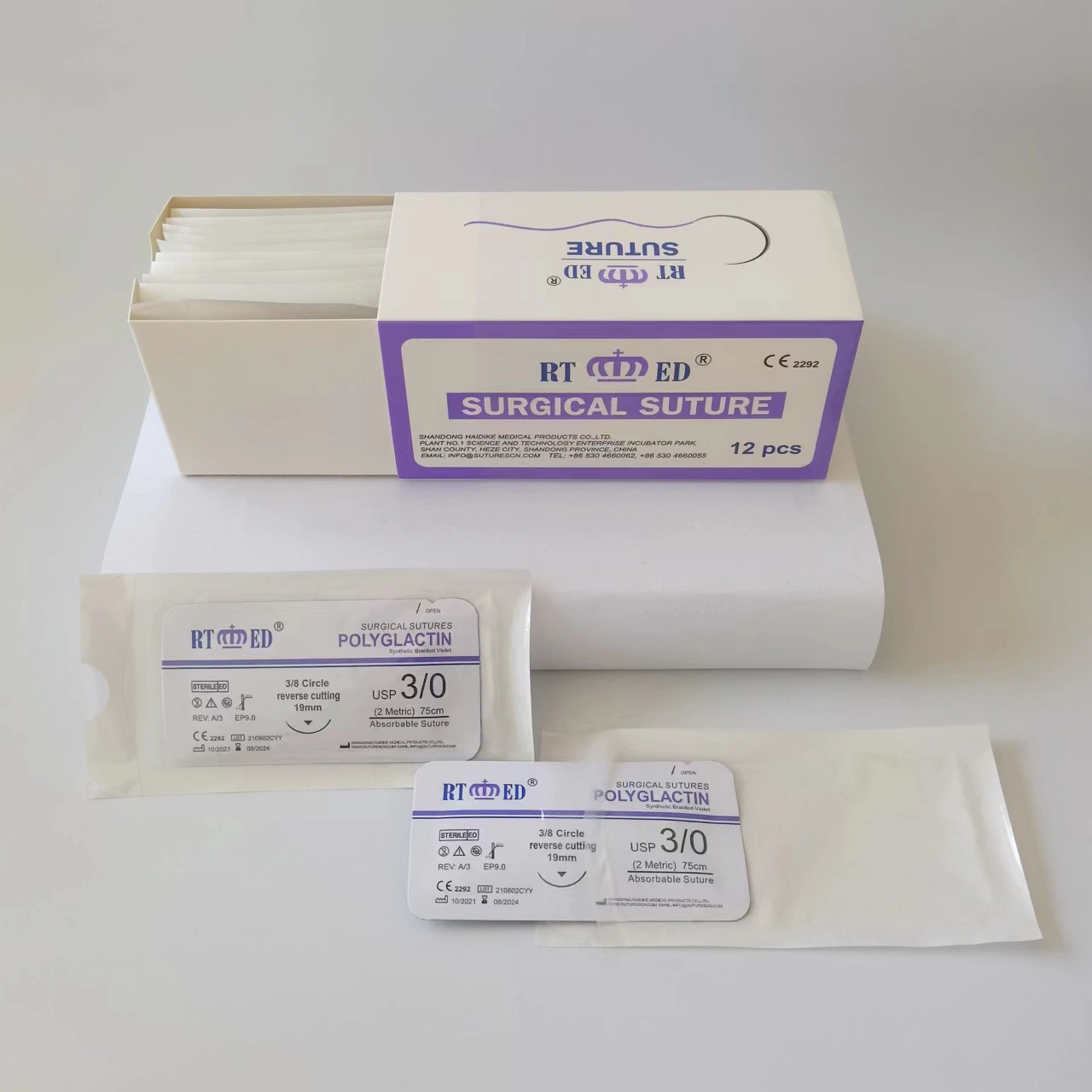 Absorbable Polygiactine Suture with Needle or Without Needles