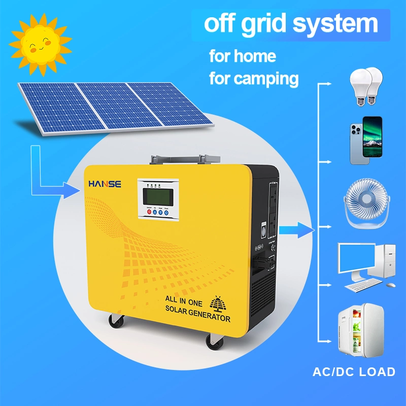 2000W Portable Solar Power System 1kw 1.5kw 2kw All-in-One Solar Generator Built in Lithium Battery Solar Energy Generator