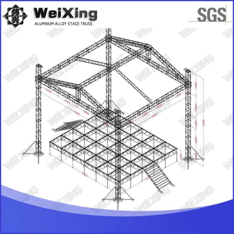 24*20FT, Height 4FT PA Speaker Tower Truss Aluminum Speaker Truss System for Stage Event Audio System Equipment