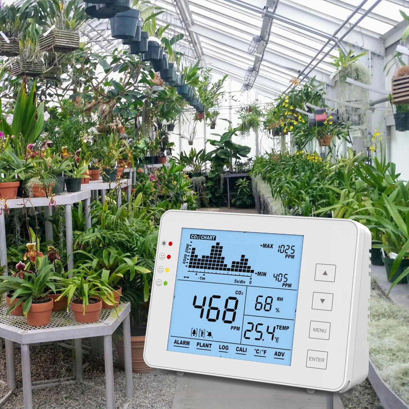 Barato el dióxido de carbono (CO2) metros con medidor de CO2 del sensor de Ndir RoHS CE Certificado del Fabricante