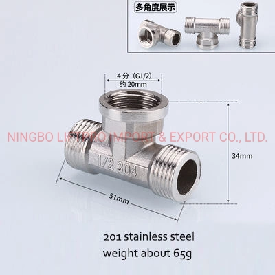 Super Whole Male Female Ttraight Nipple Stainless Steel 201 304 316 Threaded T Pipe Fitting