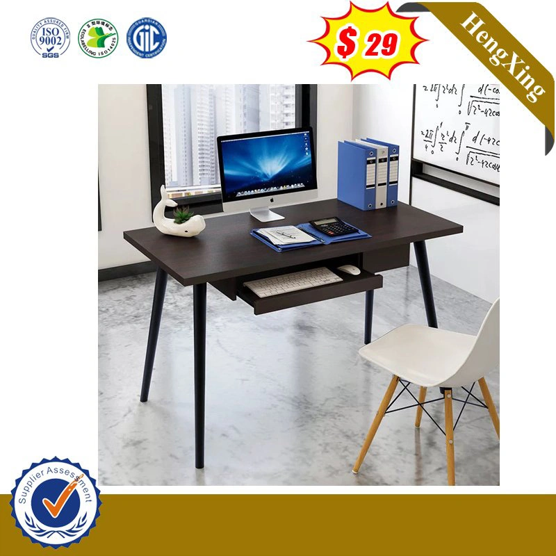 Black Glass Top Writing Metal Legs Computer Laptop Desk