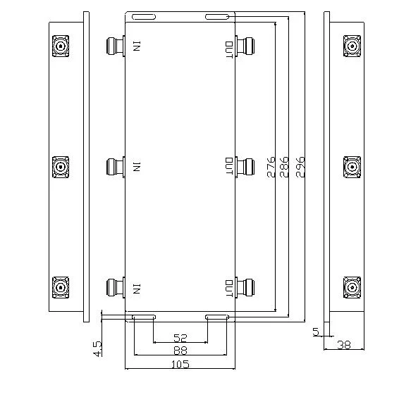 El SII Das 200W de inserción baja 698-2700MHz pasivo RF 3X3 Híbrido Combiner con conector hembra de N