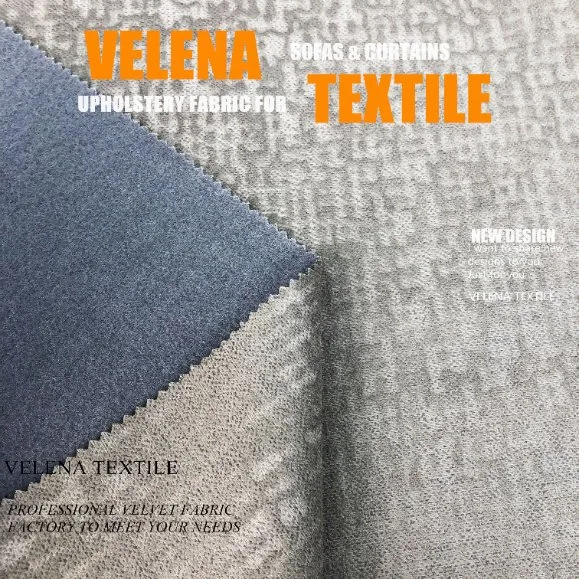 Original Factory New Velvet Dyeing with Print and Glue Emboss and Emboss America Style Upholstery Furniture Sofa Curtain Textile Fabric