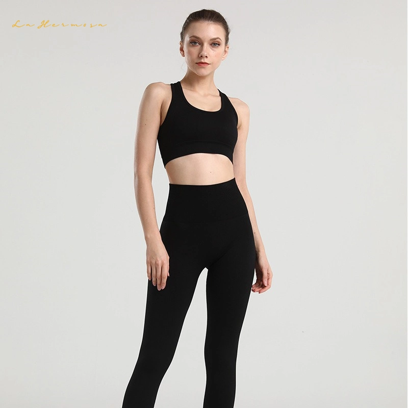 Women Vest and Pants Fitness Yoga Clothing Breathable Sports Running Seamless Quick Drying Fashion Sports Suit Ywqf0450