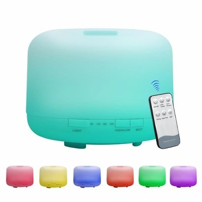 أمازون أفضل بائع 500 مل ناشر زيت أساسي Ultrasonic Humidiifier Aroma مخرج هواء بمصابيح LED ذات 7 ألوان