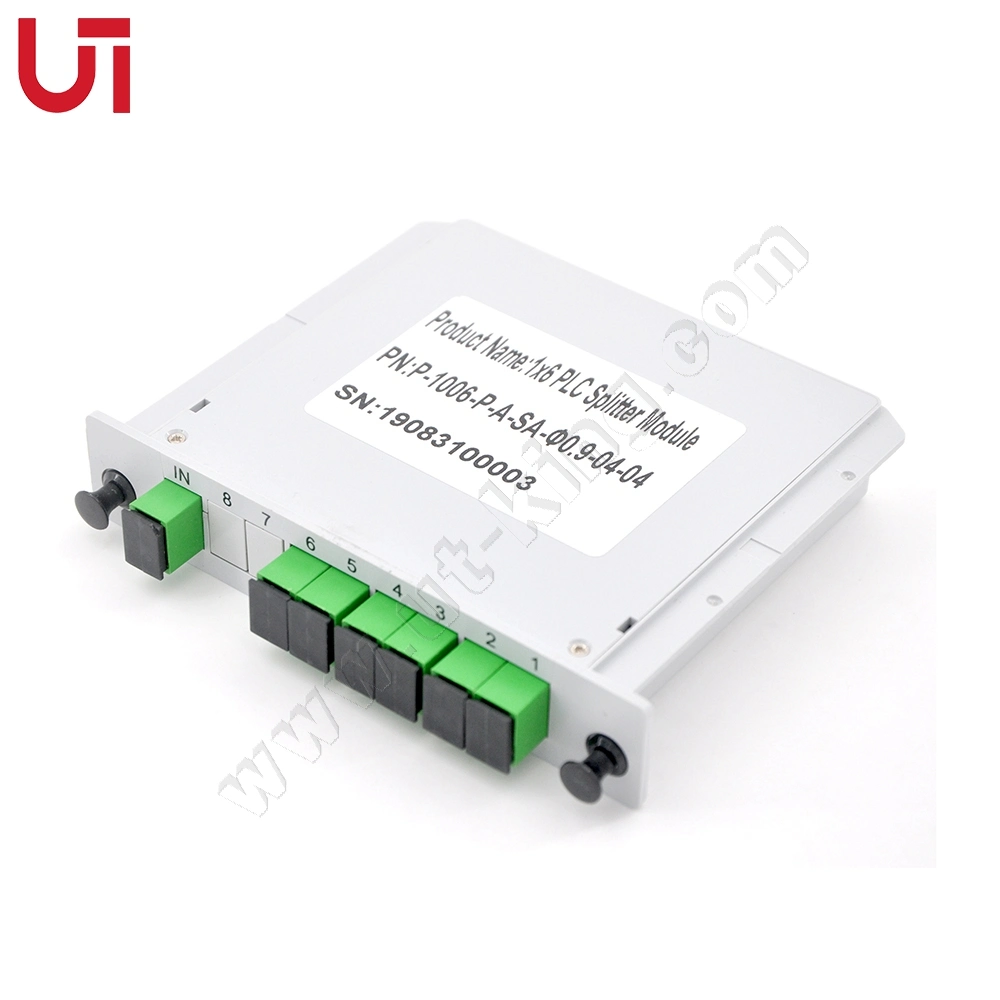 1X6 Sc/APC Cassette Type PLC Splitter Excellent Quality Low Insertion Loss Card PLC