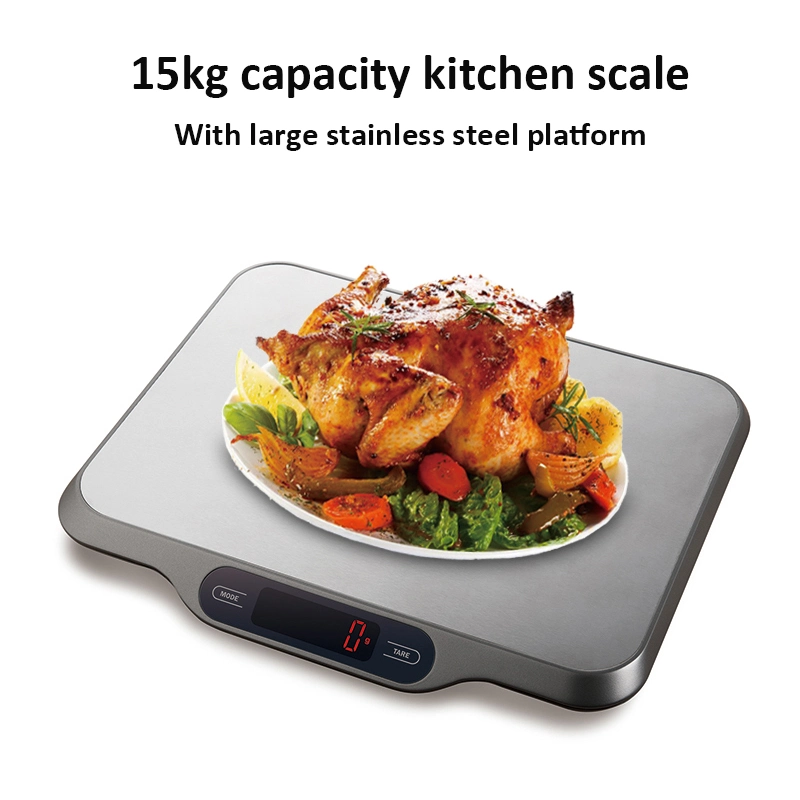 15kg/1g grande plate-forme en acier inoxydable Balance de cuisine pour la Turquie la cuisson