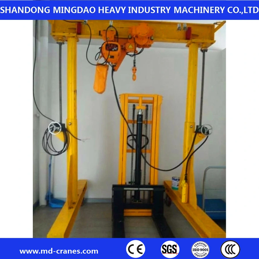 CE/SGS Approved Factory 0.5ton 1ton 2ton Small Light Duty Mobile Portable Mini Movable Gantry Crane with Low Price