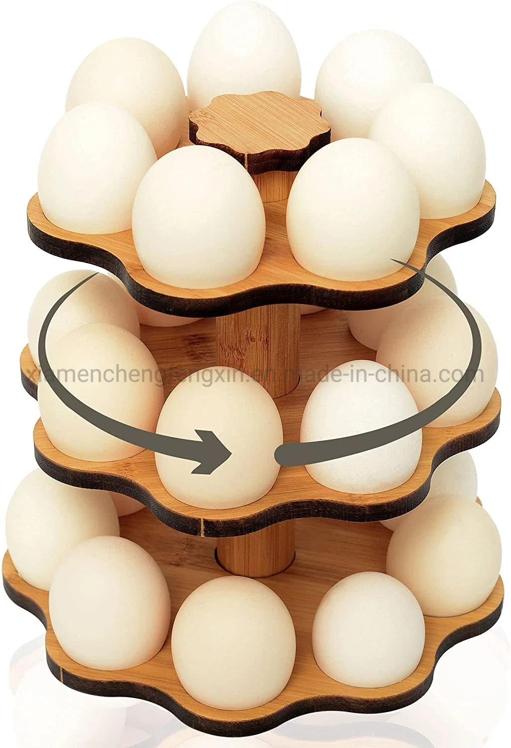 الولايات المتحدة. c. Unic Fresh Egg Holder Stontop - خشبي الخيزران البيض الرف تخزين لمنظم البيض الدجاج أو الموزع، 24 بيضة - البيض سهلة الحمل