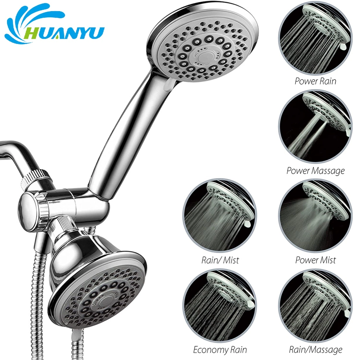 Shower Heads with Handheld Spray - High Pressure Shower Head - 4 Inch Showerhead