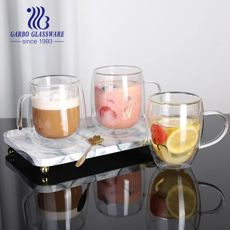 Pared doble de borosilicato de alta calidad de la copa de cristal para el café o té Micorwave vidrio para horno o caja de seguridad