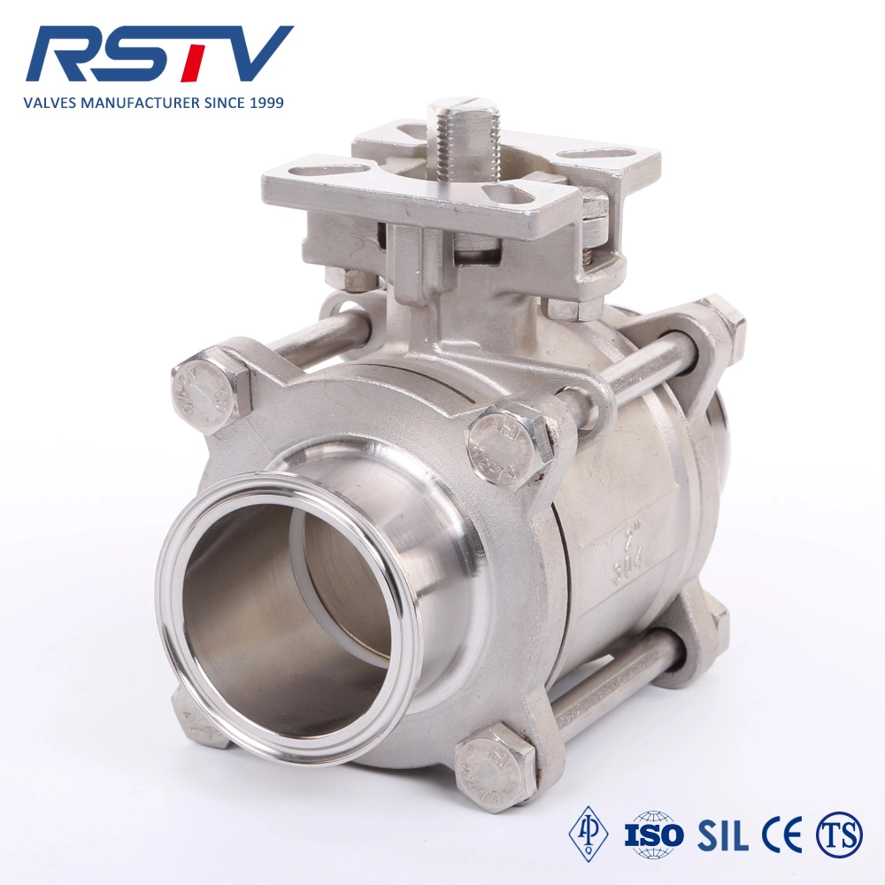 Rst ISO5211 Pad 3PC Floating Threaded Ball Valve 1000wog Hand Operate