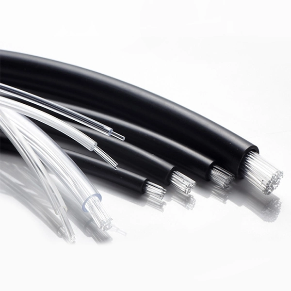 Multi-Stranded lateral de fibra óptica cable de bujías con revestimiento de PVC transparente