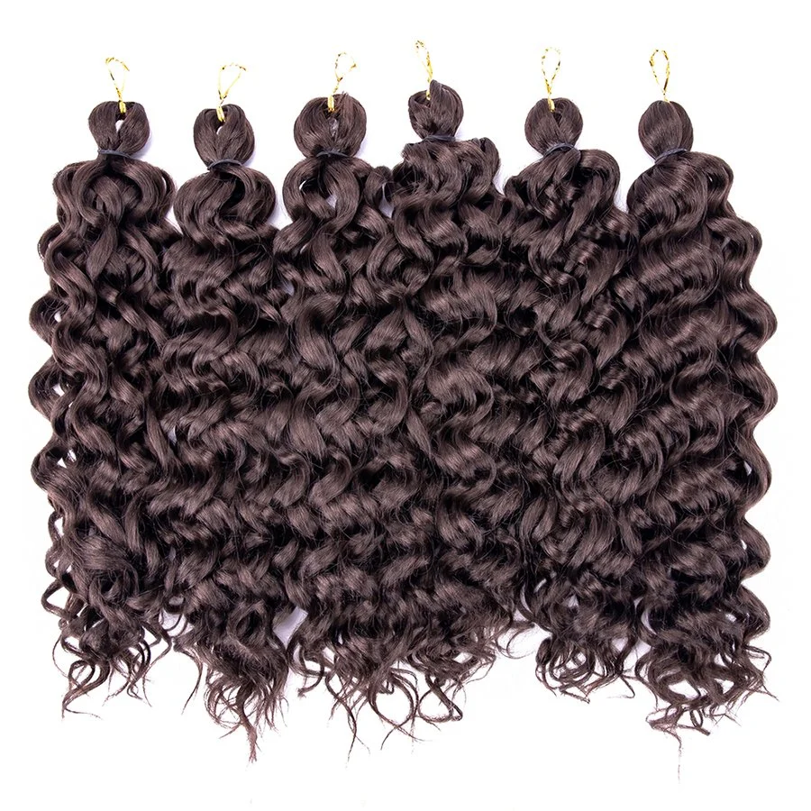 18inch Ocean Wave le tressage des cheveux Hawaii boucles Ombre synthétique cheveux afro Curl Crochet tresses ondulées