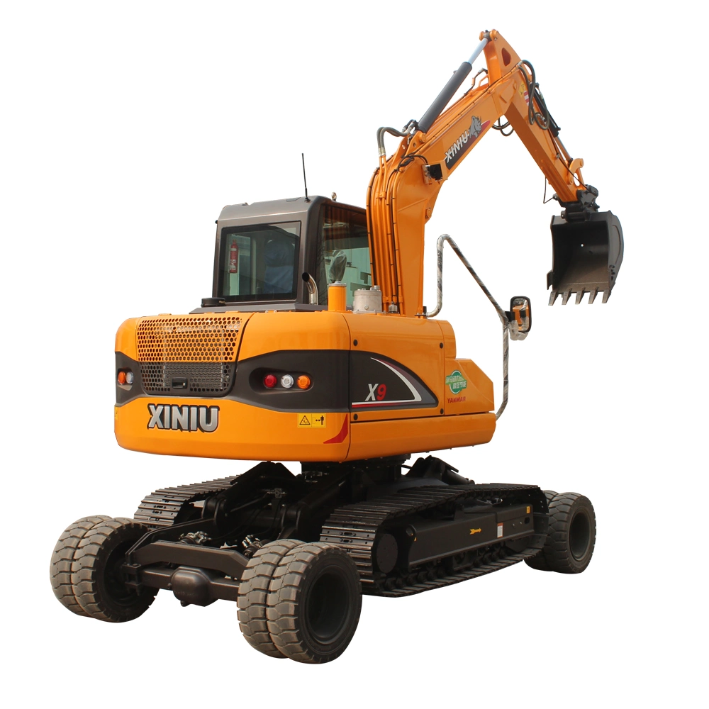 Rhinoceros Wheel-Crawler Excavator X9 with Breaker, Gripper, Auger