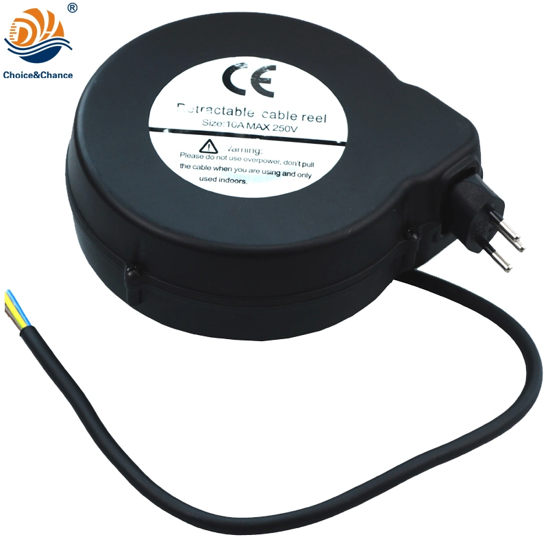 UK Plug Retractable Cord Reel Power Cable Reel for Extension Computer Display