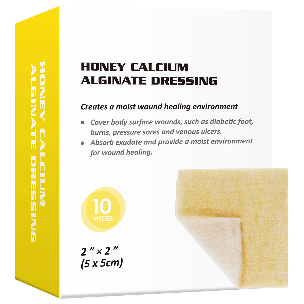 Honey Calcium Alginate Wound Dressing 2"X 2"