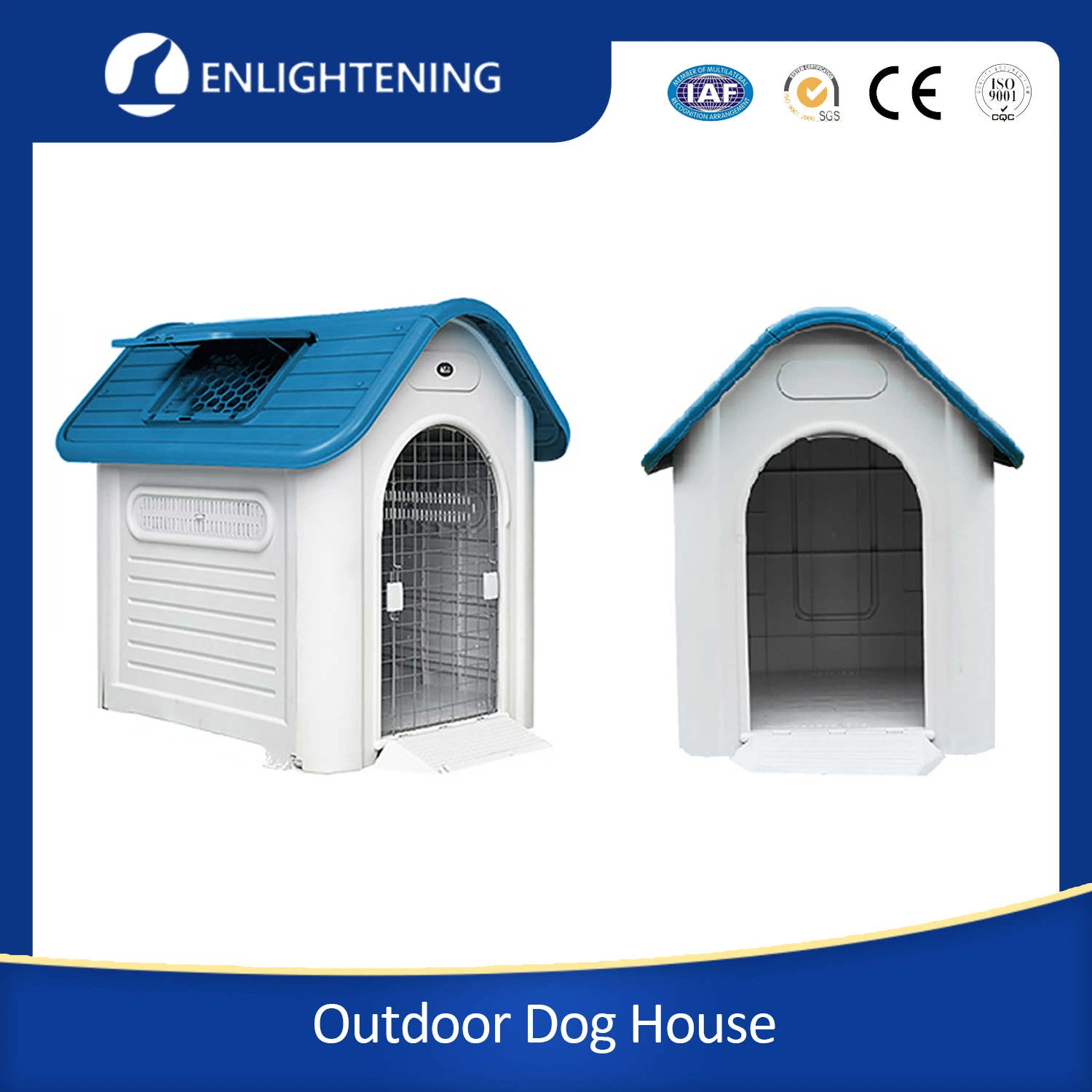 Plastic Large Dog House Kennel Large Luxury Pet House Outdoor Dog Home with Windows Wholesale/Supplier