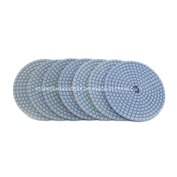 100mm 4 Inch Stone Flexible Pane Resin White Wet Polishing Pads