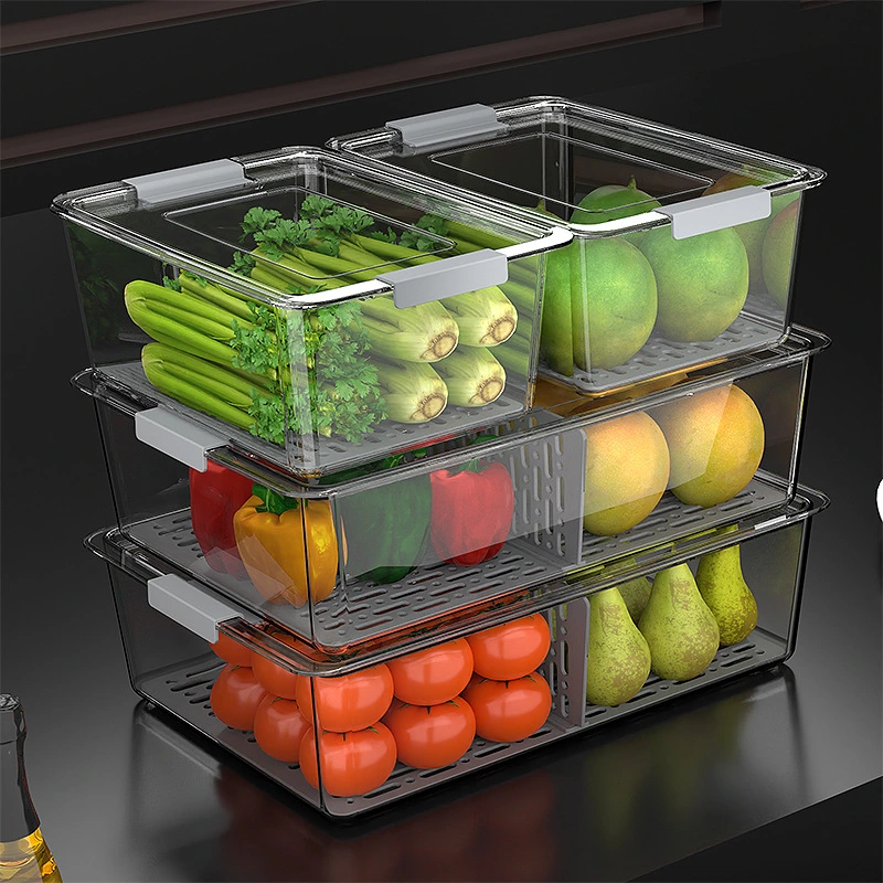 Pet Food Grade Clear Fridge Storage Container with Lids