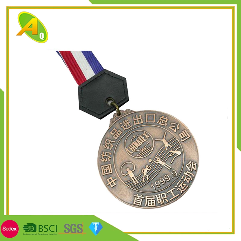 Nickel Plating Bronze Rugby Sport Medallion (262)