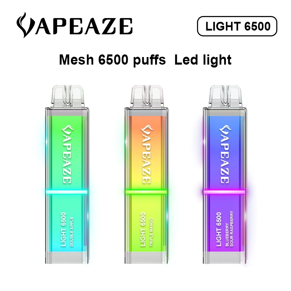 2023 Горячая продажная заводская цена сразу одноразовый E-Cig RGB Light 6500 Наушники с индивидуальным дизайном 550 мА/ч Встроенный аккумулятор красивый светодиодный светильник Vape