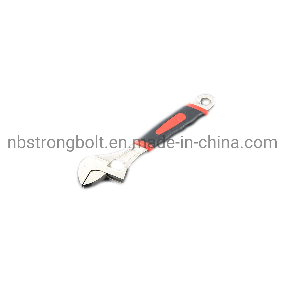 High quality/High cost performance  Nickel Alloy Adjustable Wrench Rubber Handle