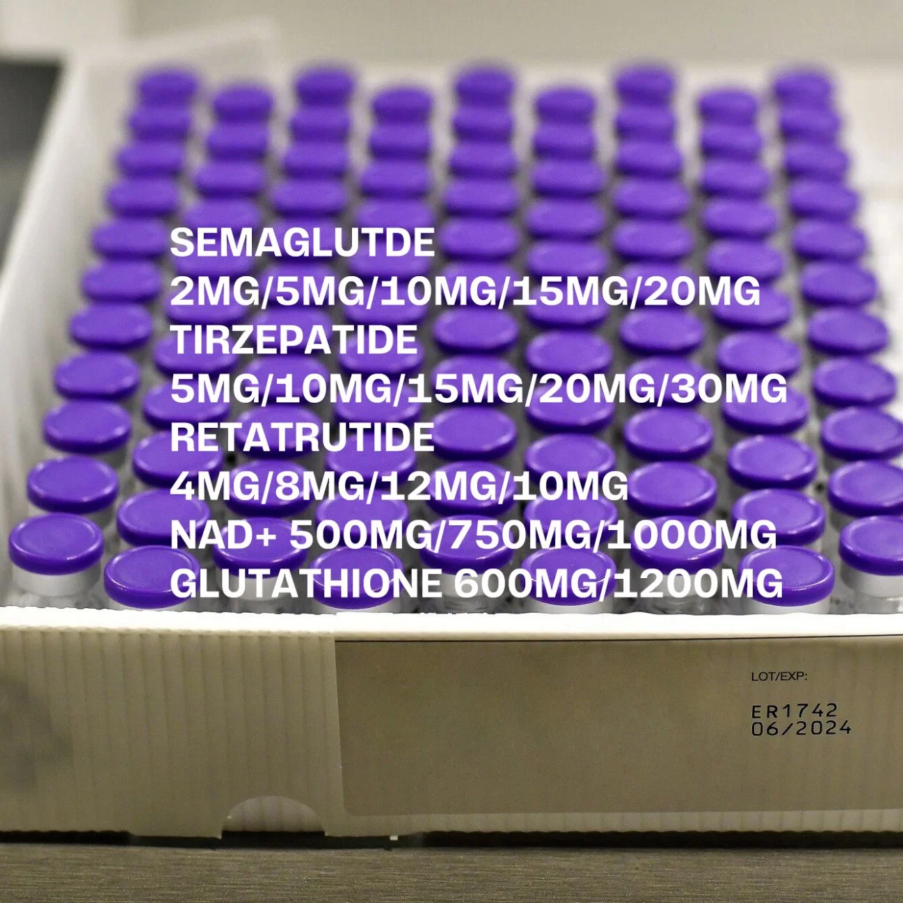 Semaglutida Tirzepatide Retatrutide 5mg 10mg 20mg Vial liofilizado Polvo