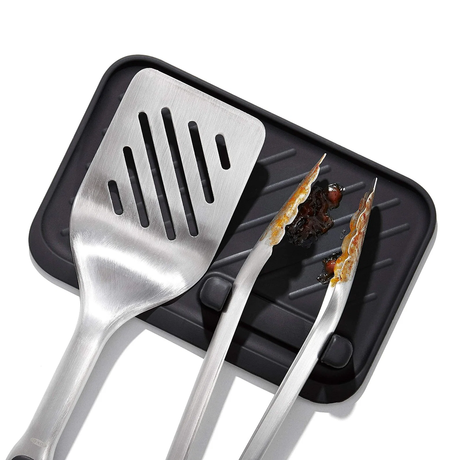 Buenas Grips Herramientas de parrilla Tongs y Turner Set Cocina Negra Comida-Tongs