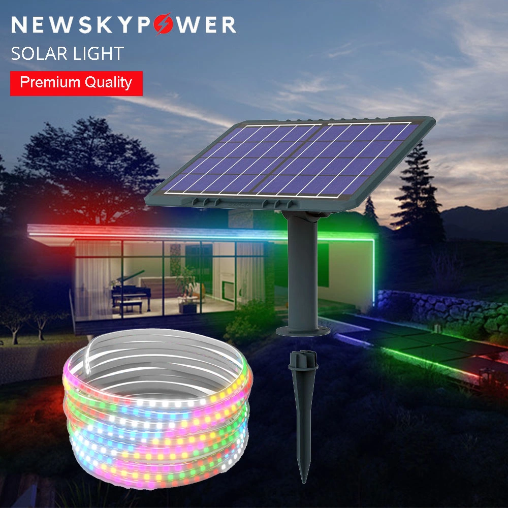 Wasserdichte Outdoor 5m 10m 20m ABS Silikon Solar Strip Light RGB LED 5050smdfor Home Garden Hotel mit Fernbedienung
