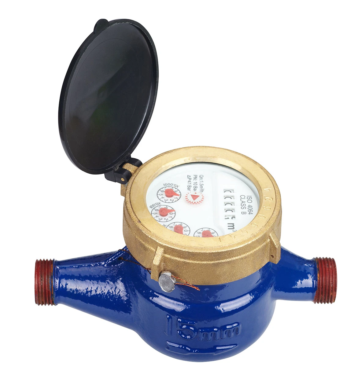 China Multi Jet Dry Flow Meter Cast Iron Body Cold Class B R80 Water Meter Factory