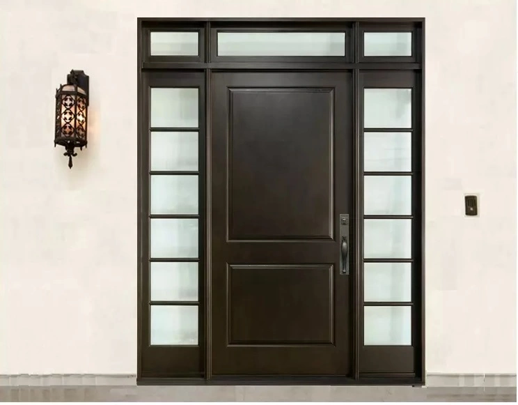 precio de fábrica 2022 Nuevo diseño de la puerta de la puerta de acero puerta de entrada frontal de acero comercial para apartamento