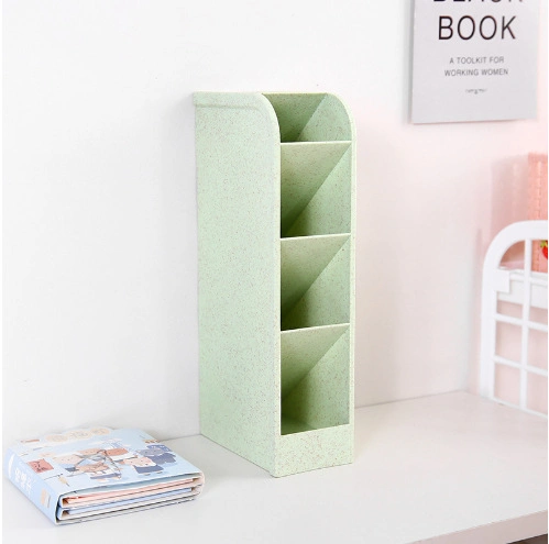 Oblique Insert Frosted Desktop Large Storage Stationery Shelf Makeup Brush Round Storage Pen Holder