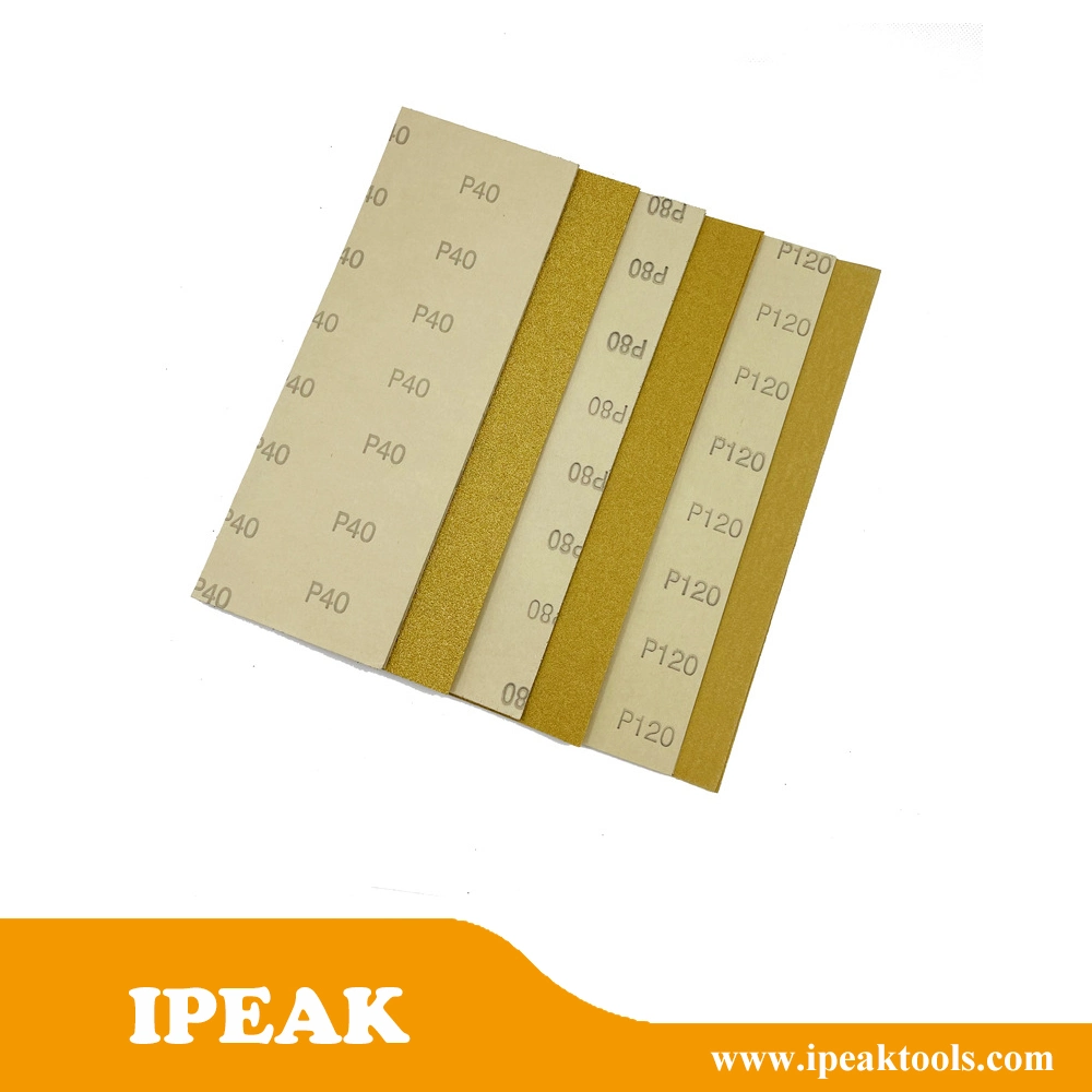 P60-P800 Dry Abrasive Sanding Paper Gold Yellow Sandpaper Discs Automotive 6-Inch Sand Paper