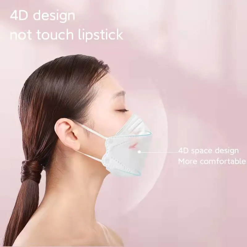 White Anti Static Disposable Protective Masks Civil Mask Korea Fish Shaped Flat Fold with Ear-Loop Disposable Face Mask