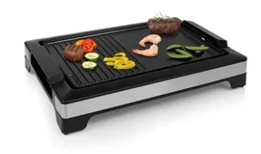 Electrical Indoor BBQ Equipment Two in One Grill Pan Steak Baking Plate