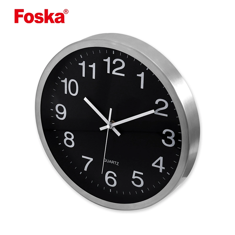 Foska Home Office Stainess Steel Quarz Wanduhr