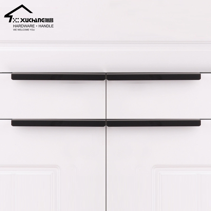 Hot Selling Furniture Hardware Aluminium Alloy Bedroom Not Fade Decoration Handle Furniture Cabinet Pulls Black Cupboard Handles