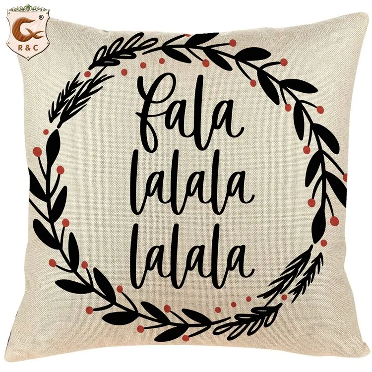 Printed Linen Happy New Year Pillow Case Cover