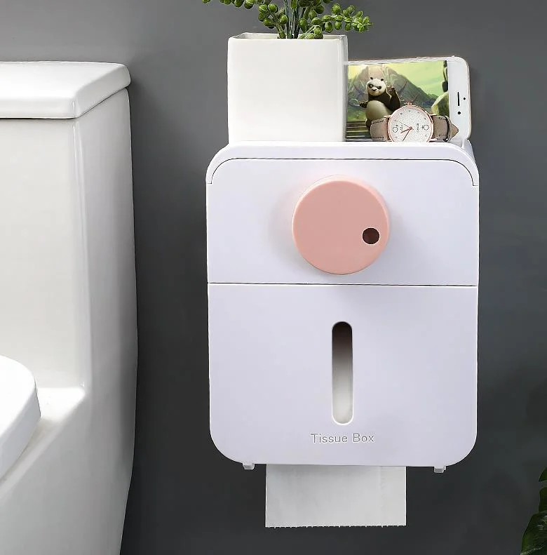 Упаковка для туалетной бумаги Creative Roll Holder Bathroom Настенный держатель для водонепроницаемой ткани