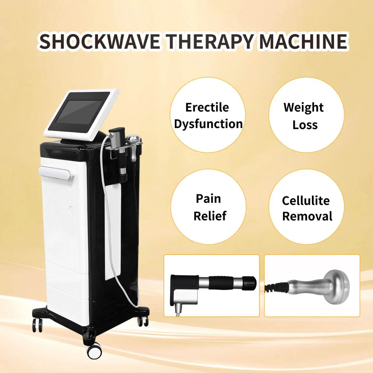 Shefmon Vertikale pneumatische Stoßwellen-Therapie-Maschine Erektionsstörungen Stoßwelle für Physiotherapie