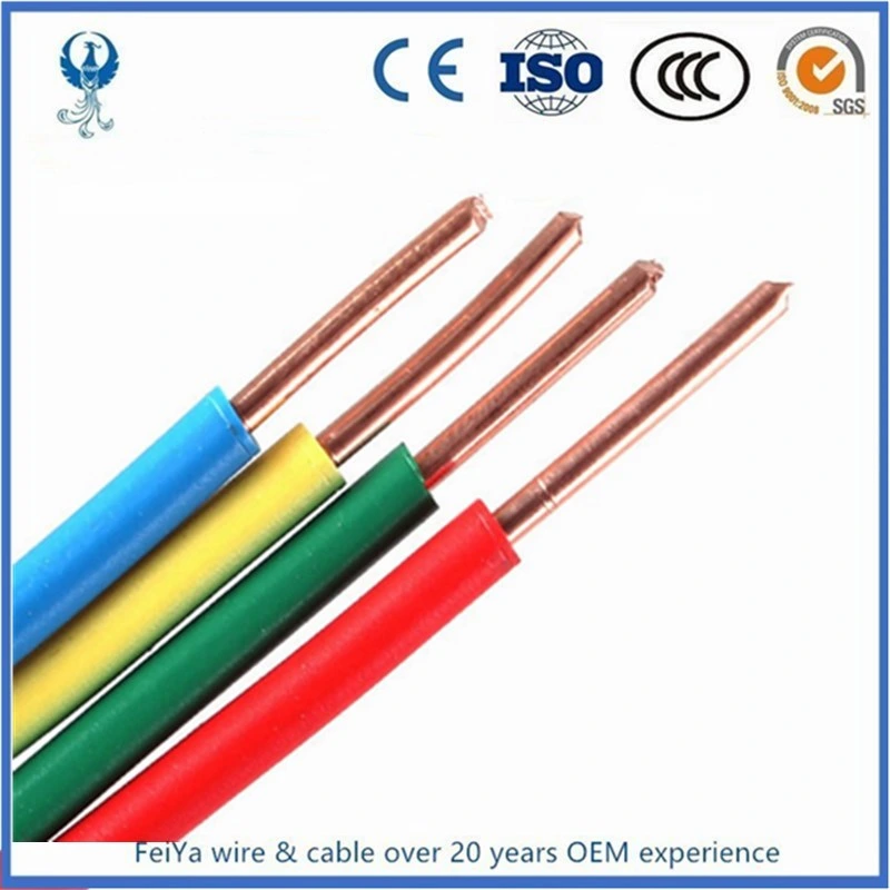 4mm2 6mm2 10mm2 10mm de aluminio/cobre Single Core Cu al aislamiento de plástico de PVC 450 750V Nh Zr BV Blv Cable eléctrico para la casa4mm2 6mm2 10