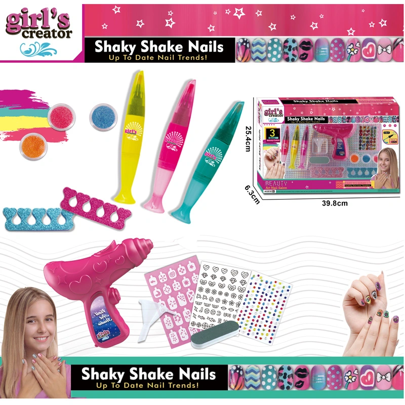 Tombotoys Girl's Creator Shaky Shake DIY Beauty Nail Manicure Kits Wholesale/Supplier Children Girls Toys Kids Nail Toy