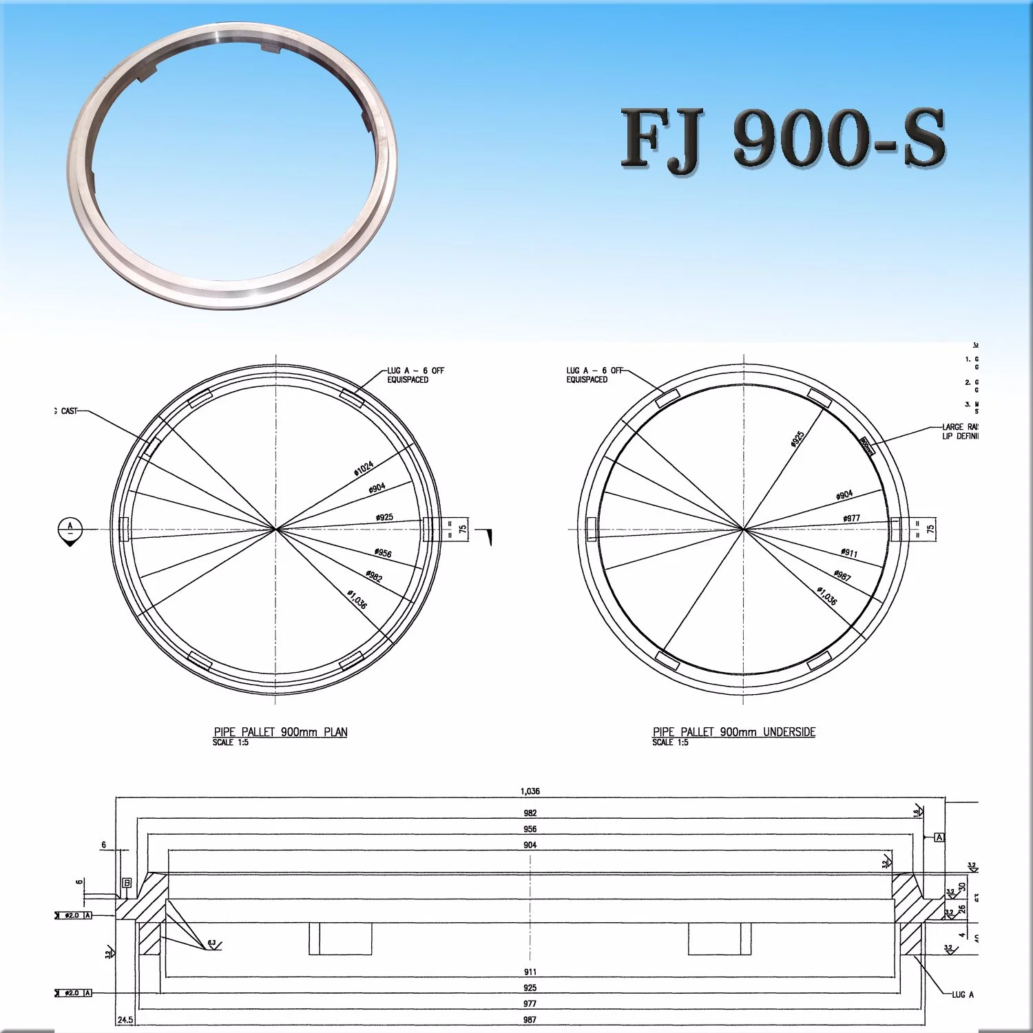 FJ 900mm Flush Joint Reinforced Concrete Pipe Cast Steel Pallet