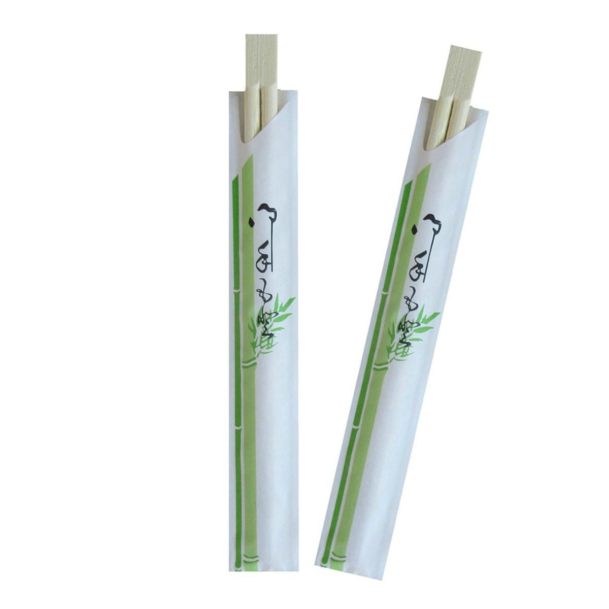 Custom 100% natürliche Holz Essstäbchen Einweg Bambus in Semi-Papier Ärmel Essstäbchen