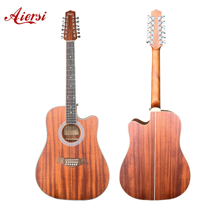 Marca Aiersi12 Cadena Matt Cuerpo de caoba guitarra acústica, instrumento musical