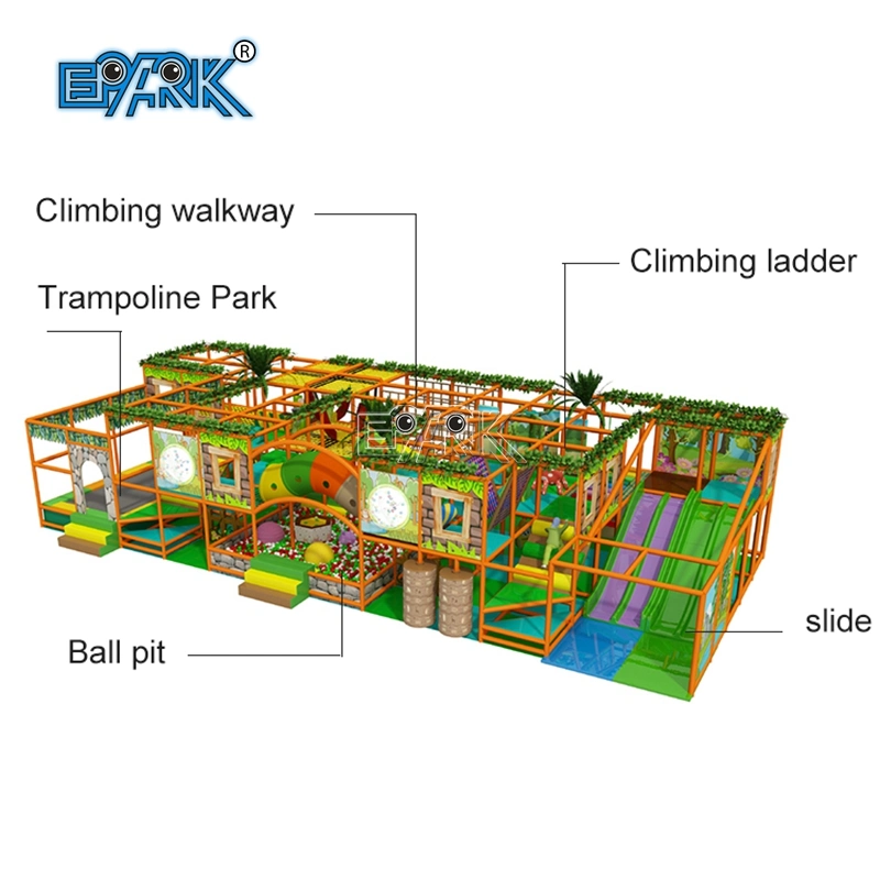 Parque temático para niños Jungle Equipo de juegos de recreo interior comercial